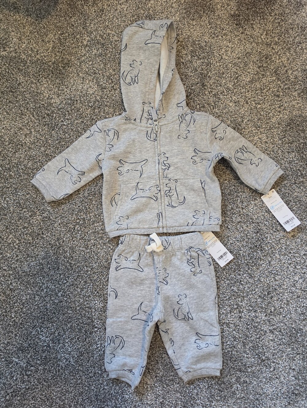 Carter's Gray Baby Outfit with White Tag
